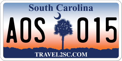 SC license plate AOS015