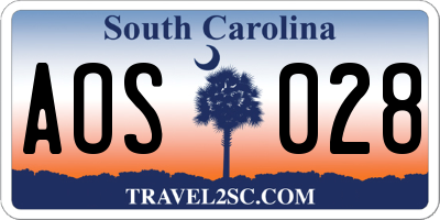 SC license plate AOS028