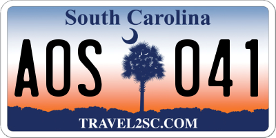 SC license plate AOS041