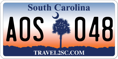 SC license plate AOS048