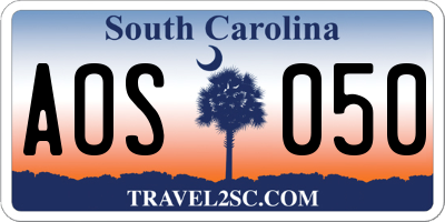 SC license plate AOS050