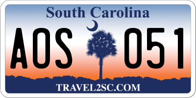 SC license plate AOS051