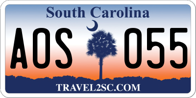 SC license plate AOS055