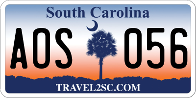 SC license plate AOS056