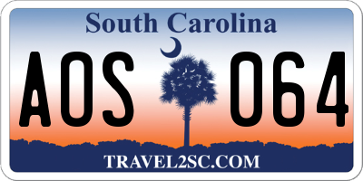 SC license plate AOS064