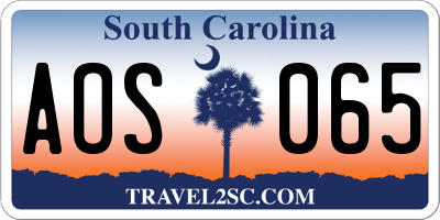 SC license plate AOS065
