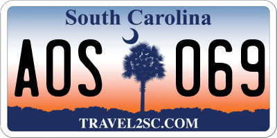 SC license plate AOS069