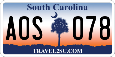 SC license plate AOS078