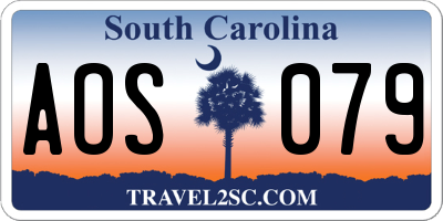 SC license plate AOS079