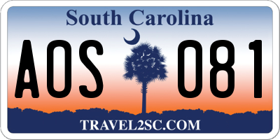 SC license plate AOS081