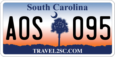 SC license plate AOS095