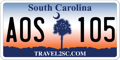 SC license plate AOS105