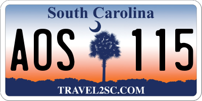 SC license plate AOS115