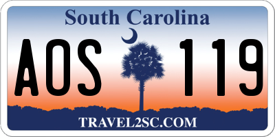 SC license plate AOS119