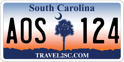 SC license plate AOS124