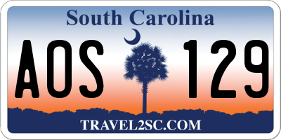 SC license plate AOS129