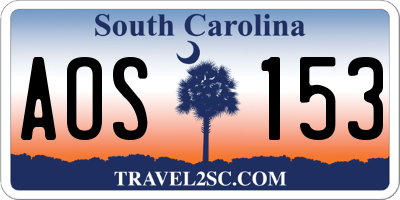 SC license plate AOS153