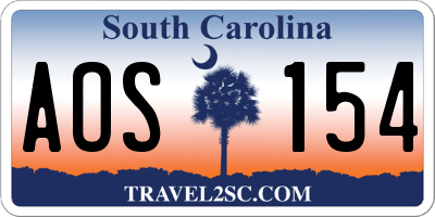 SC license plate AOS154