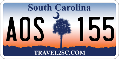 SC license plate AOS155