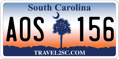 SC license plate AOS156
