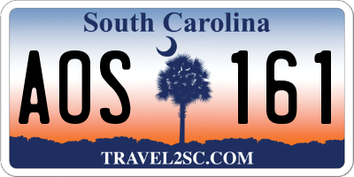 SC license plate AOS161