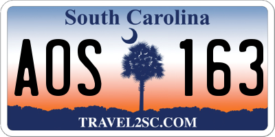 SC license plate AOS163