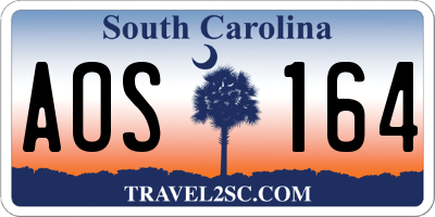 SC license plate AOS164