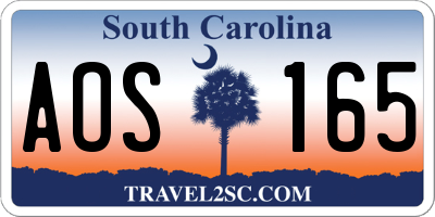 SC license plate AOS165
