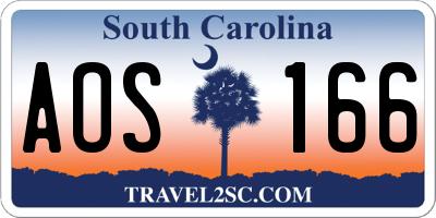 SC license plate AOS166