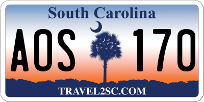 SC license plate AOS170