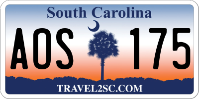 SC license plate AOS175