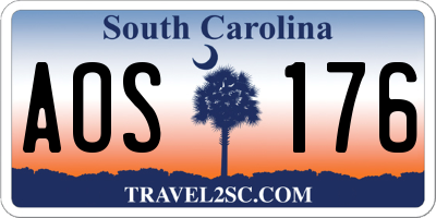 SC license plate AOS176