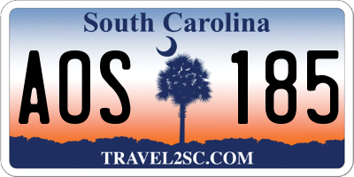 SC license plate AOS185