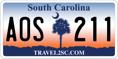 SC license plate AOS211