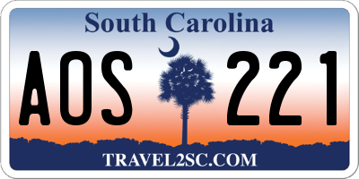SC license plate AOS221
