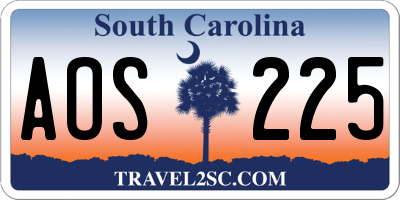 SC license plate AOS225