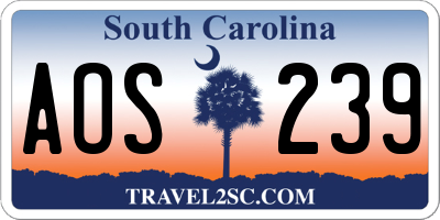SC license plate AOS239