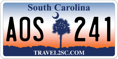 SC license plate AOS241
