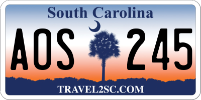 SC license plate AOS245