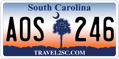 SC license plate AOS246