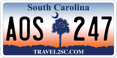 SC license plate AOS247