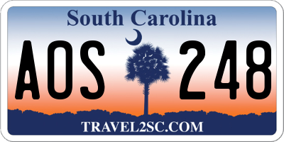 SC license plate AOS248