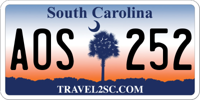 SC license plate AOS252