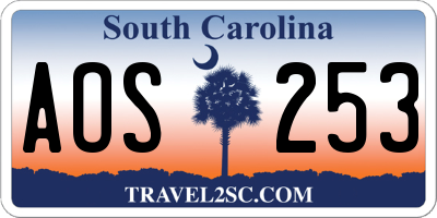SC license plate AOS253