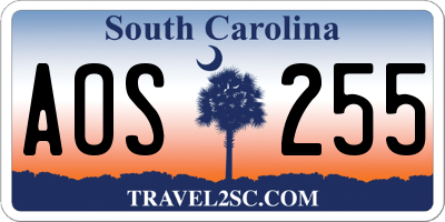 SC license plate AOS255