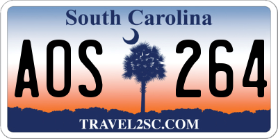 SC license plate AOS264