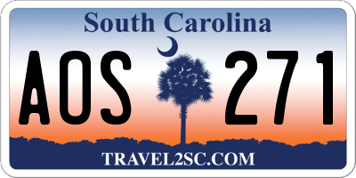 SC license plate AOS271