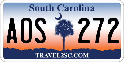 SC license plate AOS272