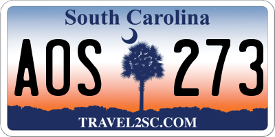 SC license plate AOS273