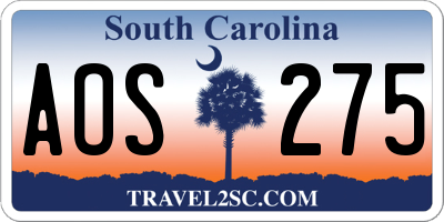 SC license plate AOS275